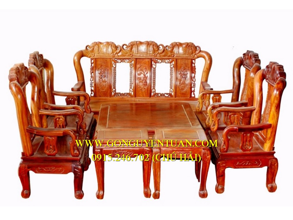 Bộ ghế như ý gỗ giáng hương 10 món
